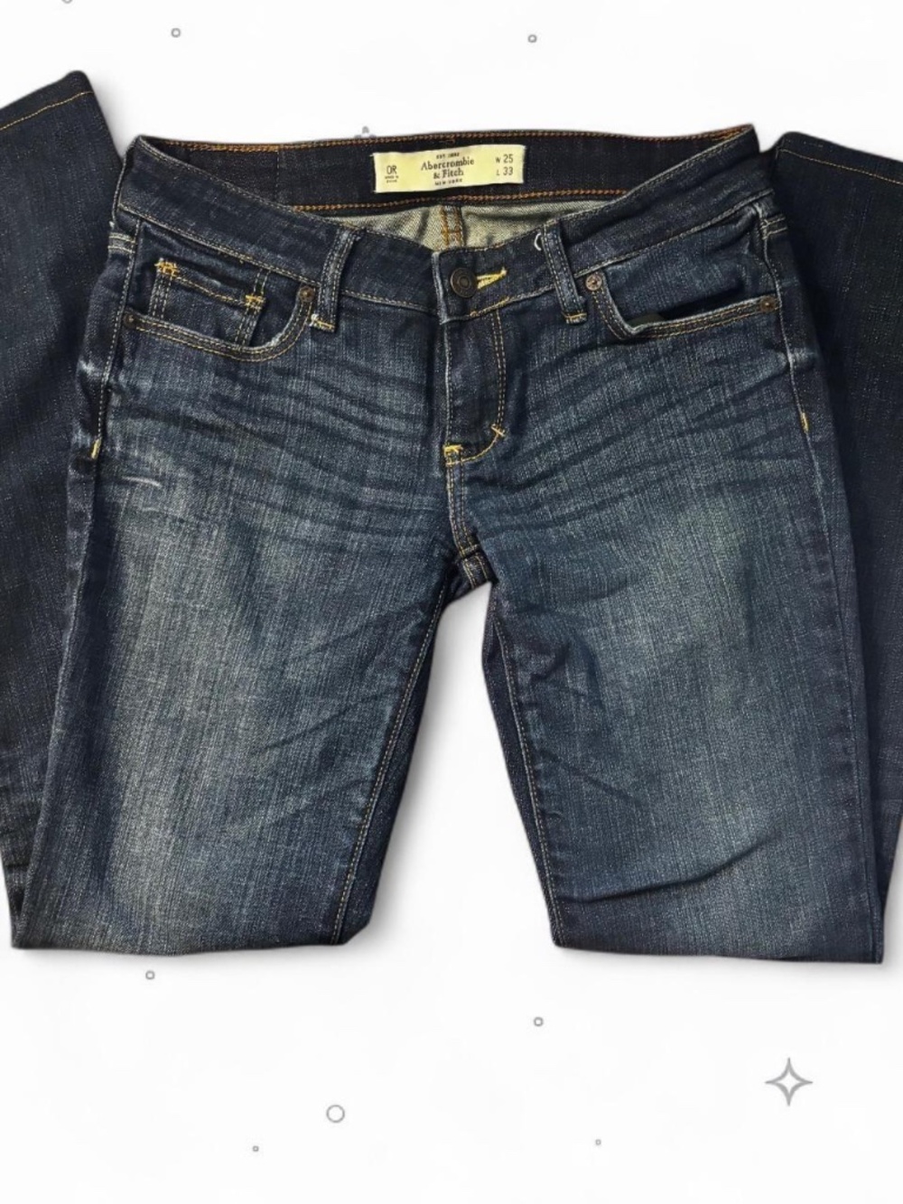 Abercrombie & Fitch Y2K Low Rise Dark Wash Classic Straight Jeans Size 25 0R